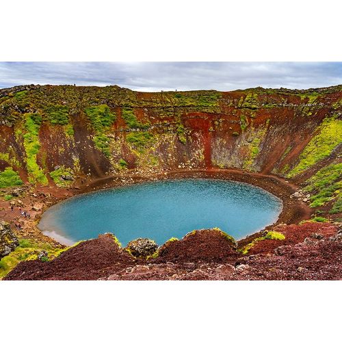Red green Kerio Volcano Crater blue Lake Golden Falls Golden Circle-Iceland